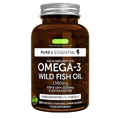 Omega-3 & EPA & DHA 1000mg & Astaxanthin (180 softgels)